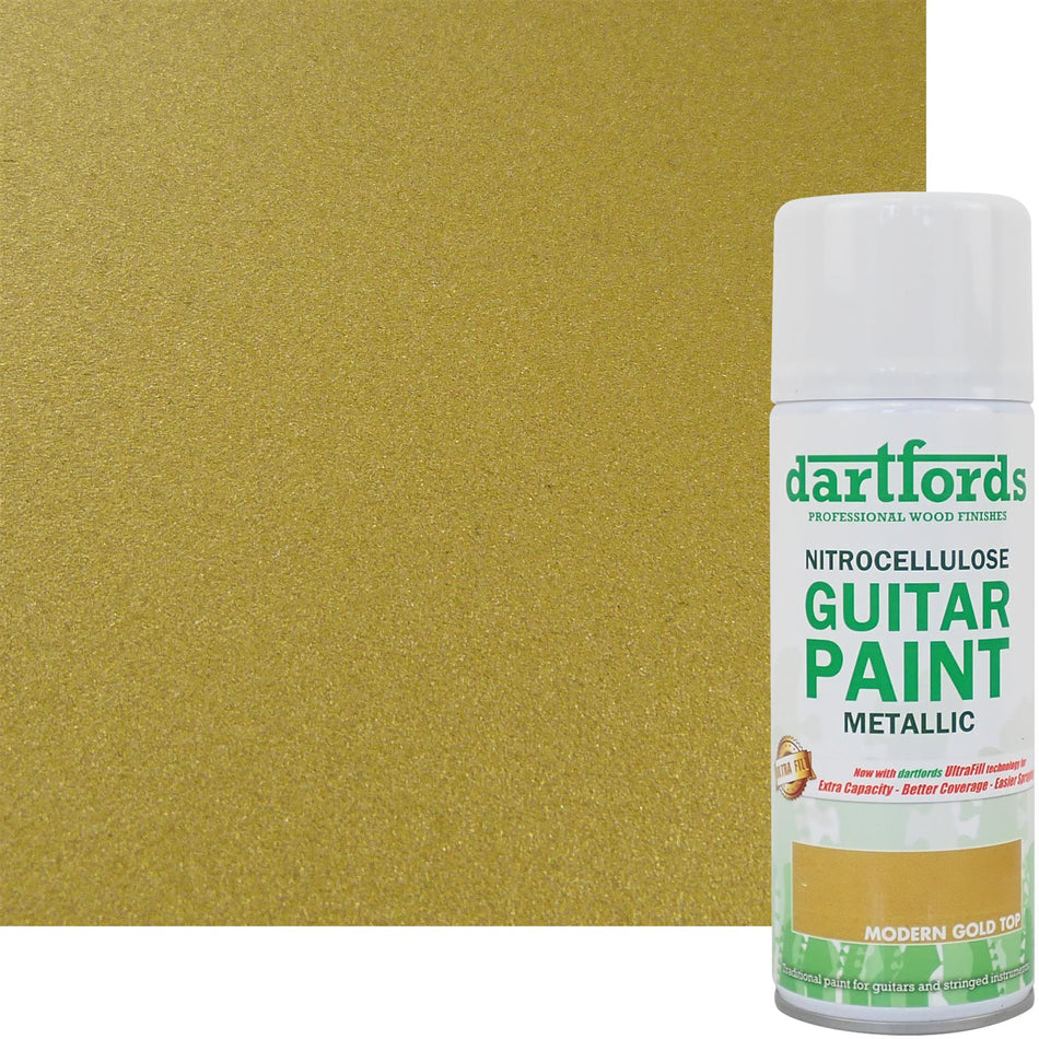 Modern Gold Top Metallic Nitrocellulose Guitar Paint - 400ml Aerosol
