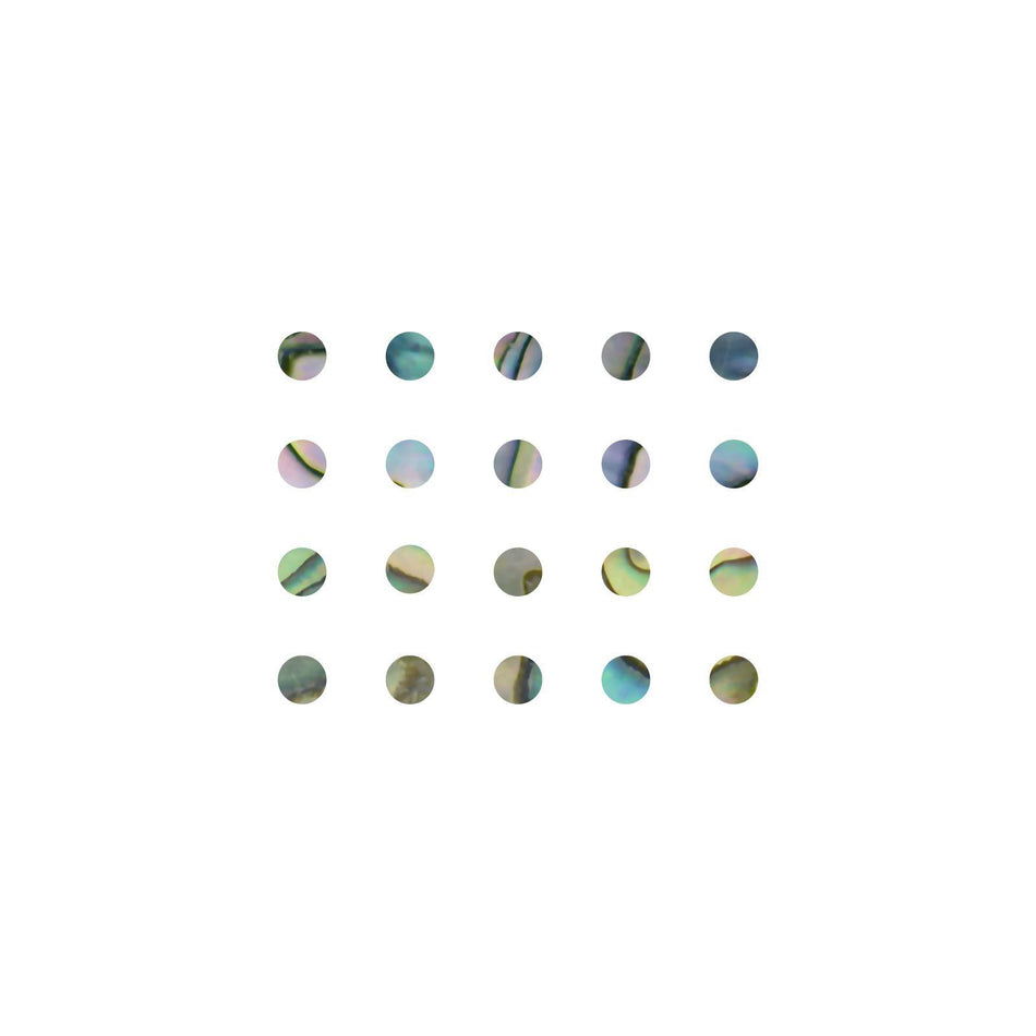 Green Abalone Dot Inlays - 9mm, Pack of 20, Circle