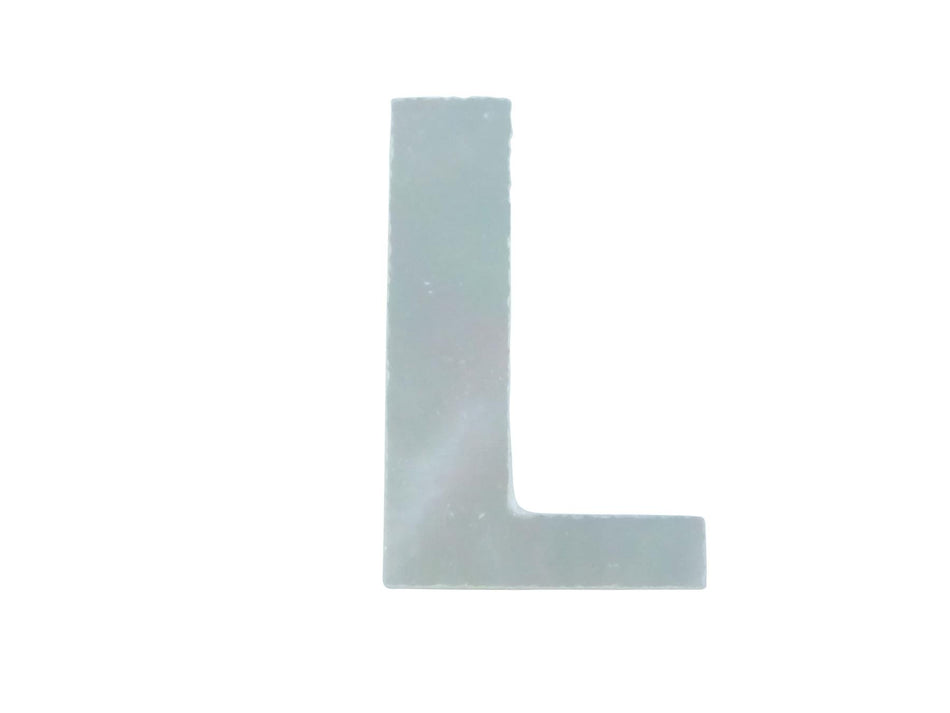 White Mother of Pearl Erte Letter Inlay Upper Case L - ~15mm, Upper Case L