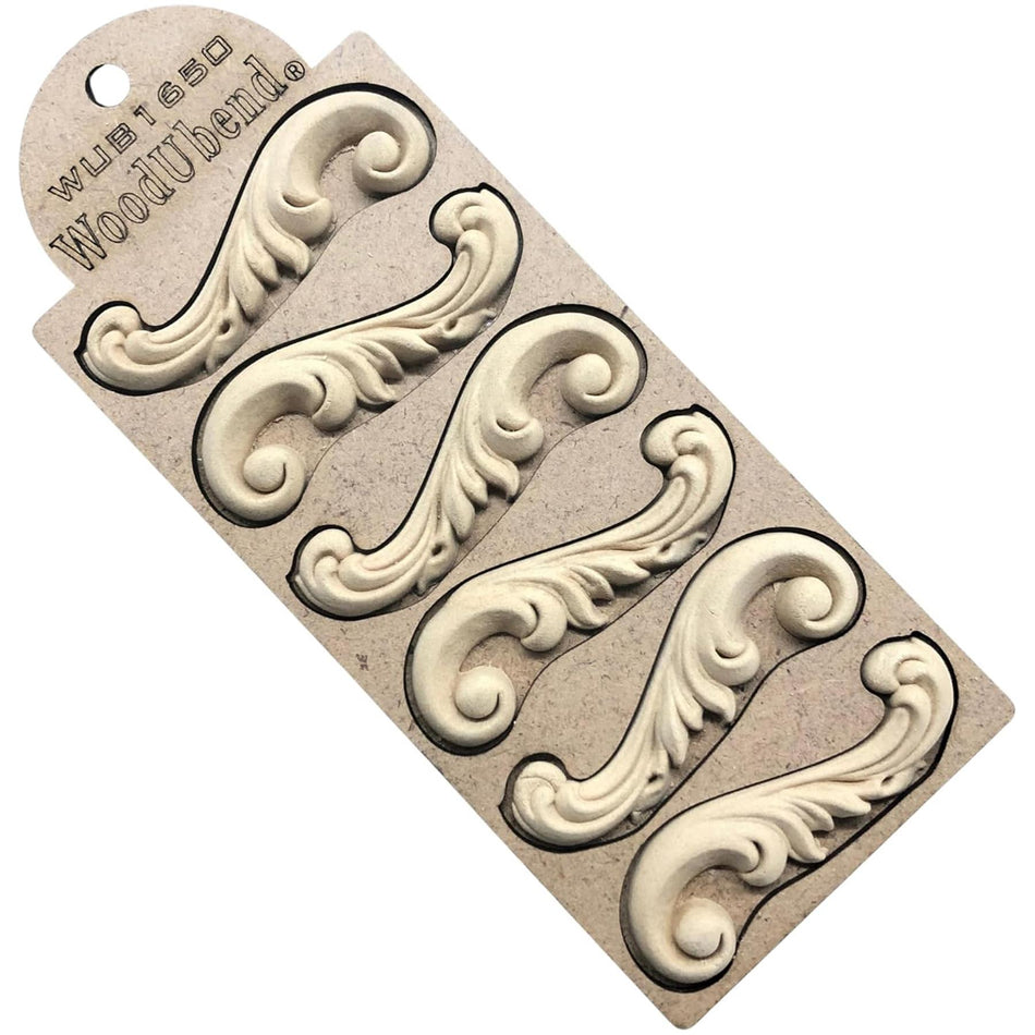 [WoodUBend] WUB1650 Scroll Pair Applique/Moulding - 78x25mm