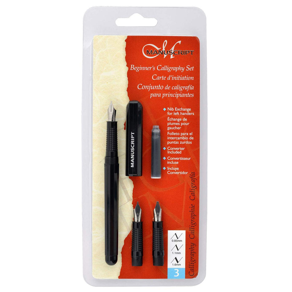 Beginners Left-Handed Calligraphy Set - Set of 3