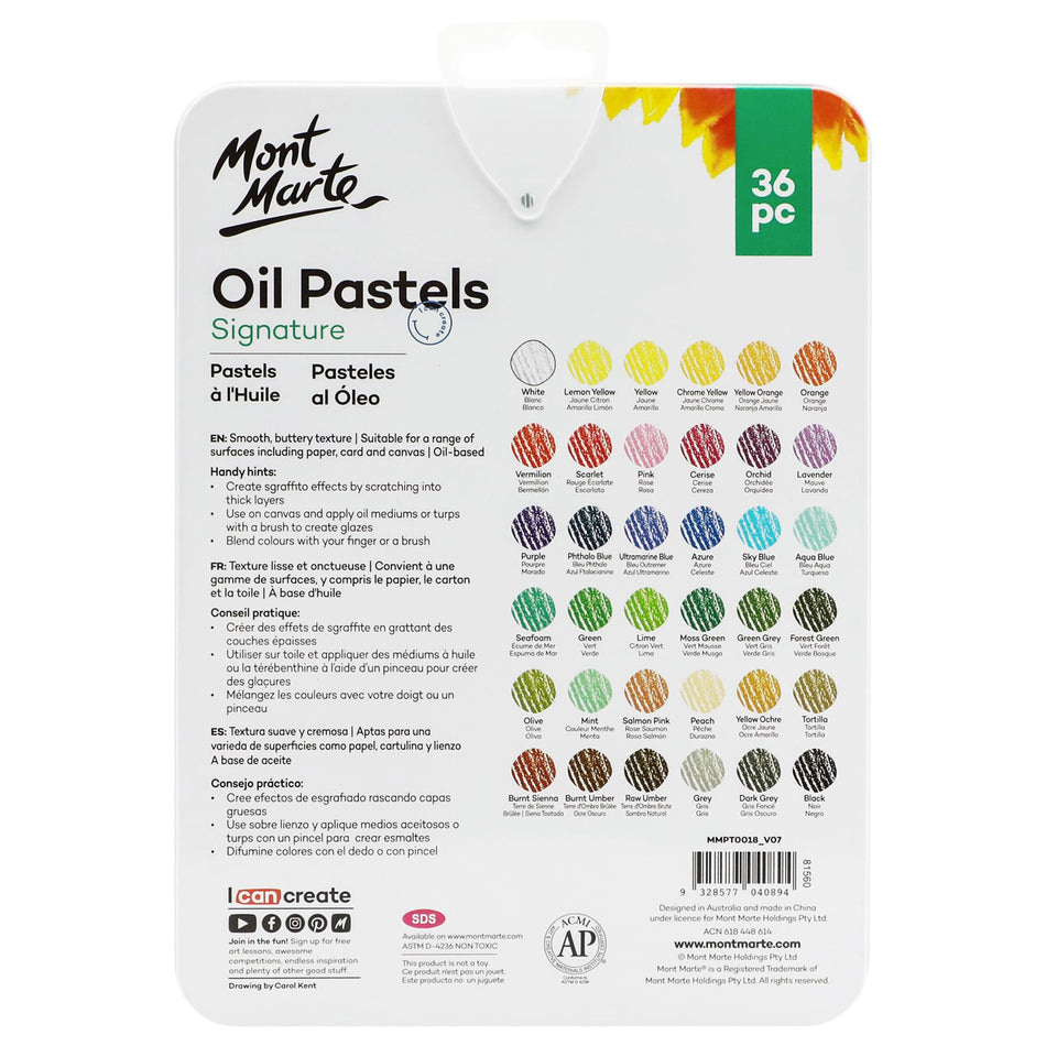 MMPT0018 Oil Pastels - Set of 36