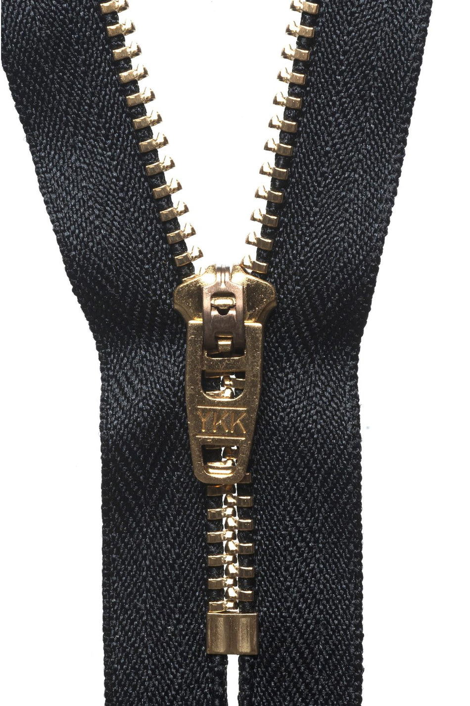 Black Brass Jeans Zip - 18Cm