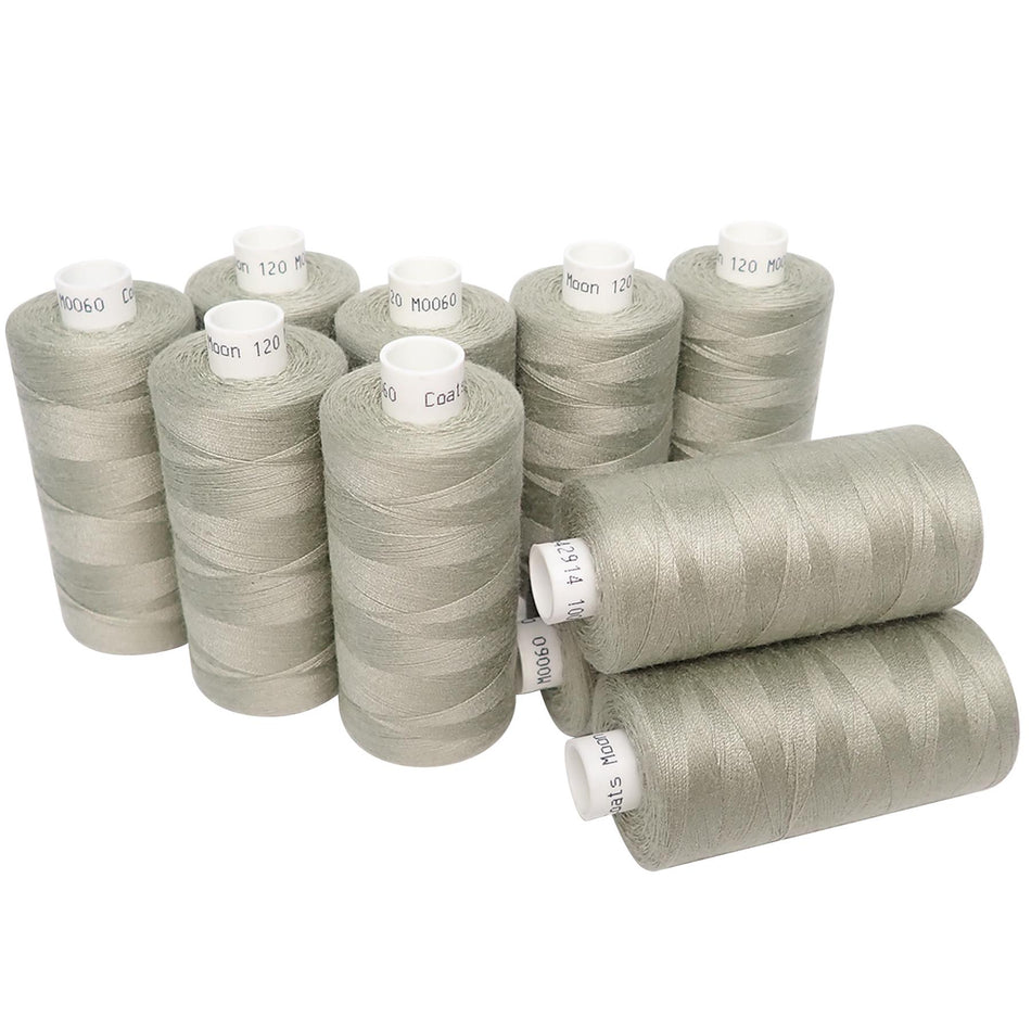 M006010 Light Khaki Spun Polyester Sewing Thread - 1000M, Pack of 10