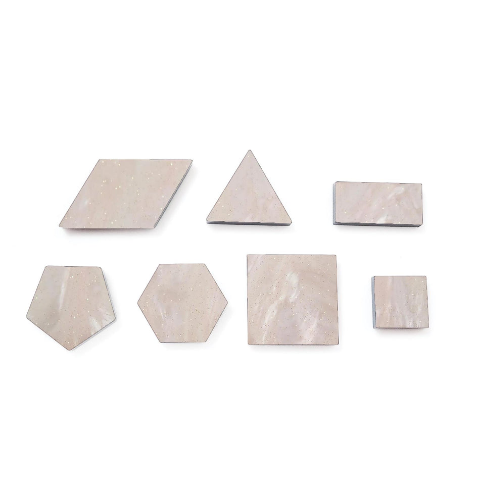 Mixed Baby Pink Glittering Pearl Acrylic Mosaic Pieces, 12-30mm (Pack of 200pcs)