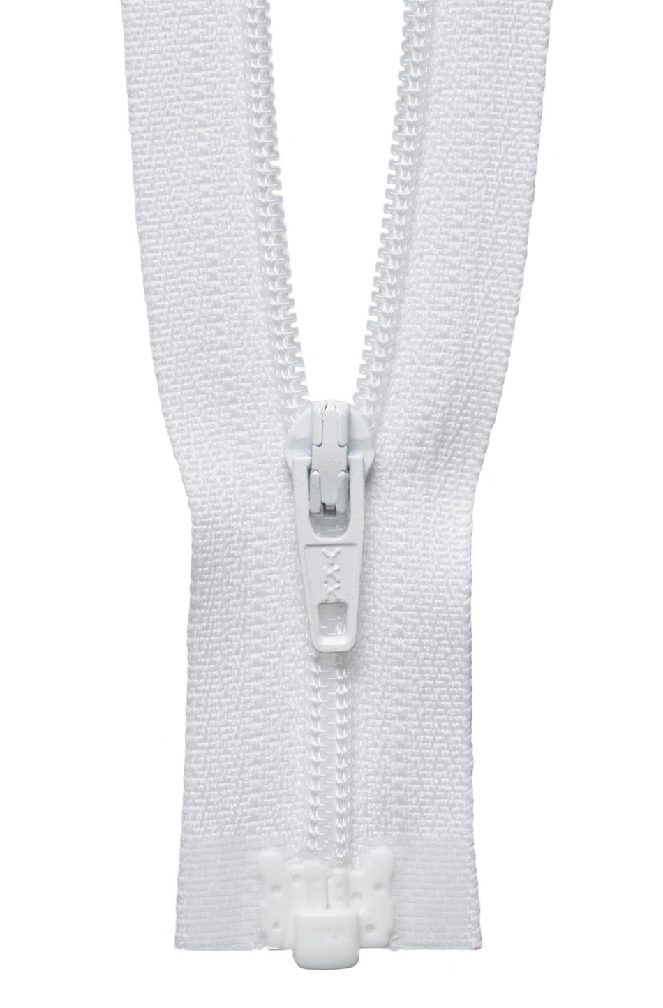 White Light-Weight Open End Zip - 30Cm