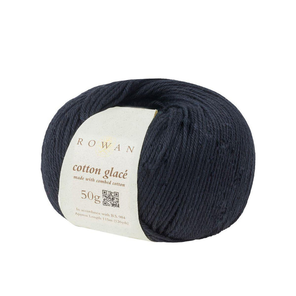 Cotton Glacé Black Rg727 100% Cotton Yarn - 50g