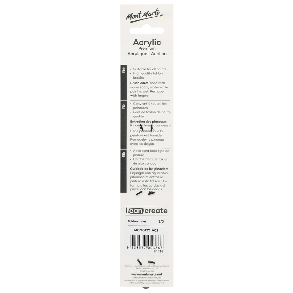 MCG0122 Acrylic Artist Brush Taklon Liner - 5,0