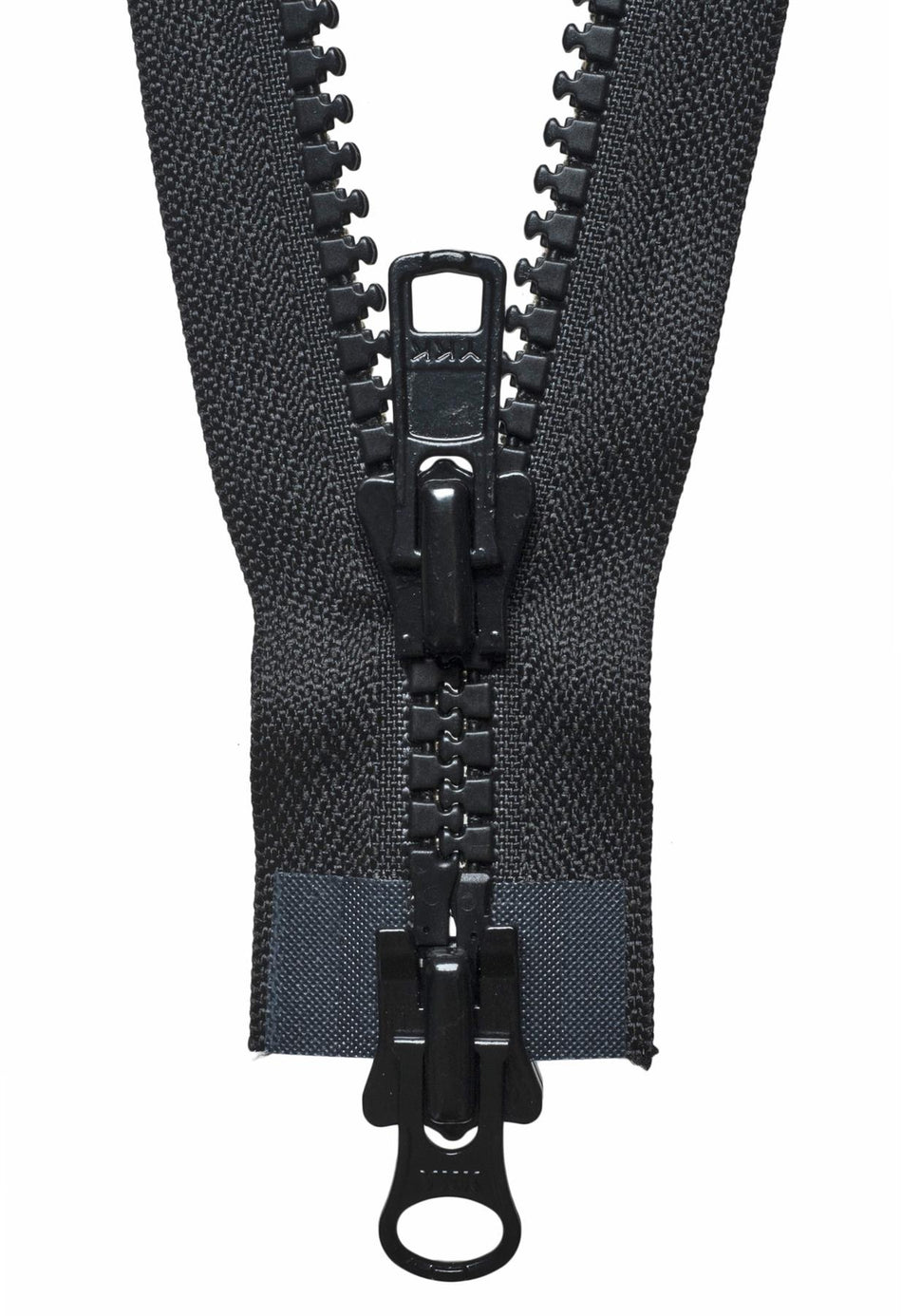 Black Vislon Heavy Two-Way Open End Zip - 76Cm