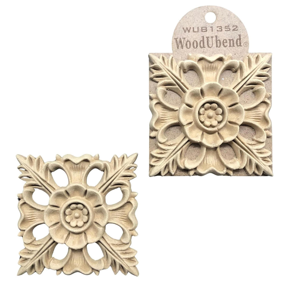 [WoodUBend] WUB1352 Centrepiece Applique/Moulding - 95x95mm