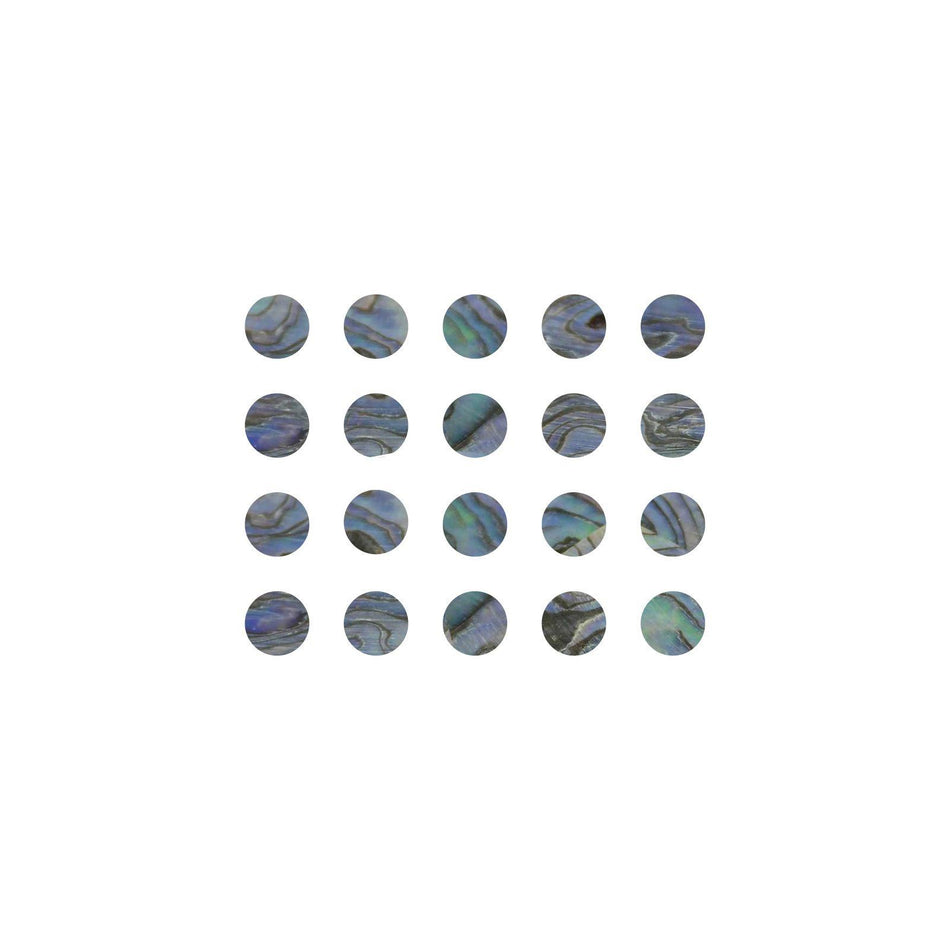 Paua Abalone Dot Inlays - 13mm, Pack of 20, Circle