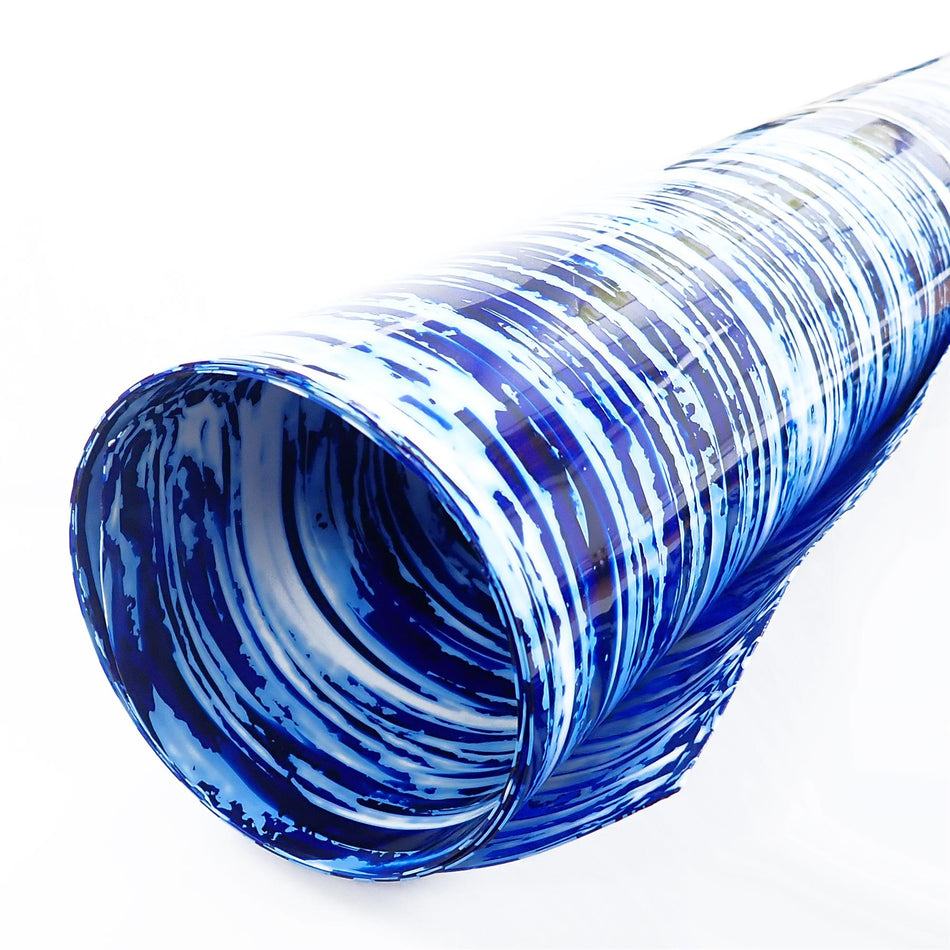 Blue and White Striped Celluloid Drum Wrap - 1600x700x0.5mm