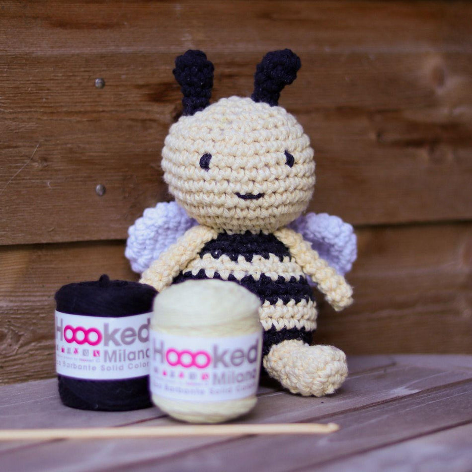 PAK279 Eco Barbante Milano Popcorn Cotton Bee Honey Crochet Amigurumi Kit