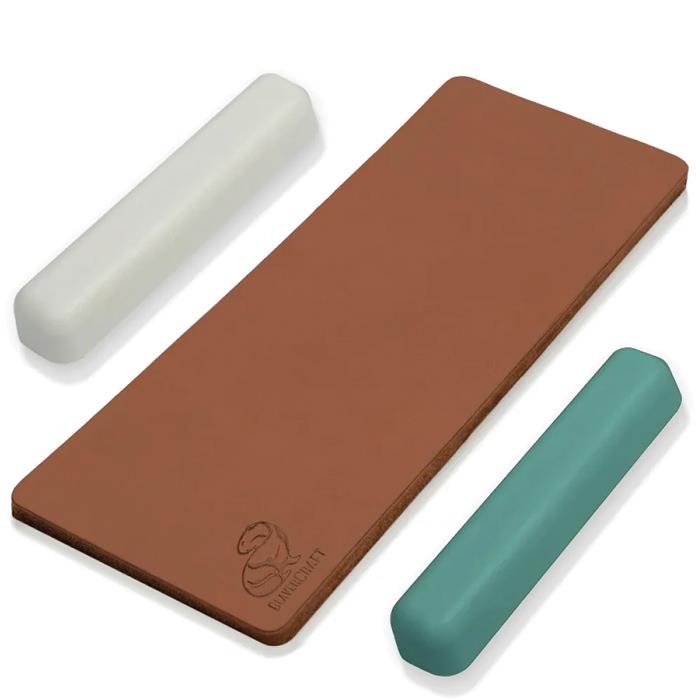 LS2P11 Leather Strop For Honing with Two Polishing Compounds (Green, White)