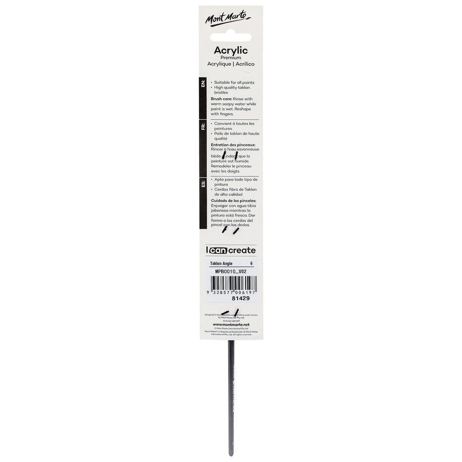 MPB0010 Acrylic Artist Brush Taklon Angle - 6