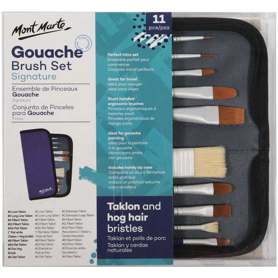 BMHS0037 Gouache Brush Set In Wallet - Set of 11