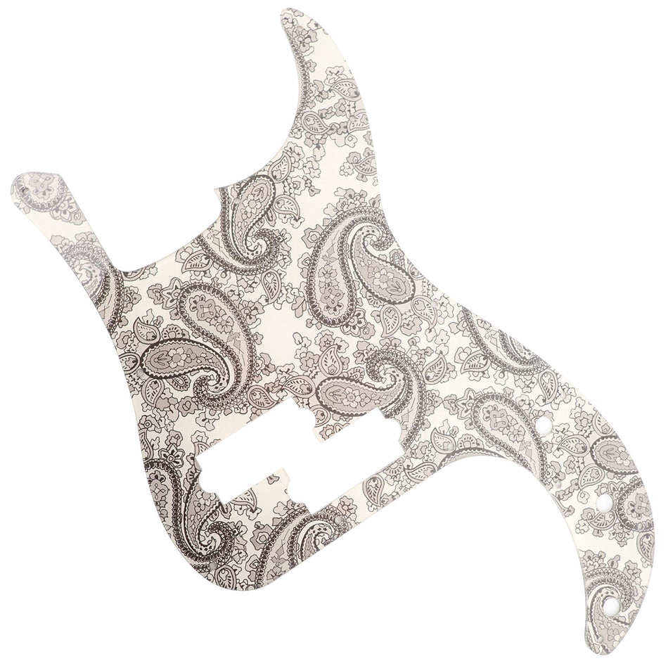 Pearl Gold Backed Black Paisley Acrylic Precision Bass Guitar Pickguard