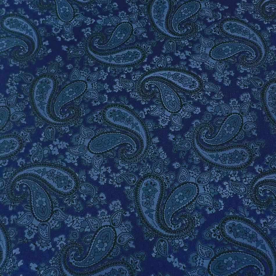 [Luthitec] Kings Blue Backed Black Fabric Texture Paisley Paper Guitar Body Decal - 690x480mm