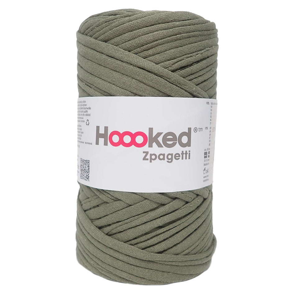 Zpagetti Khaki Green Cotton T-Shirt Yarn - 50mm, 350g