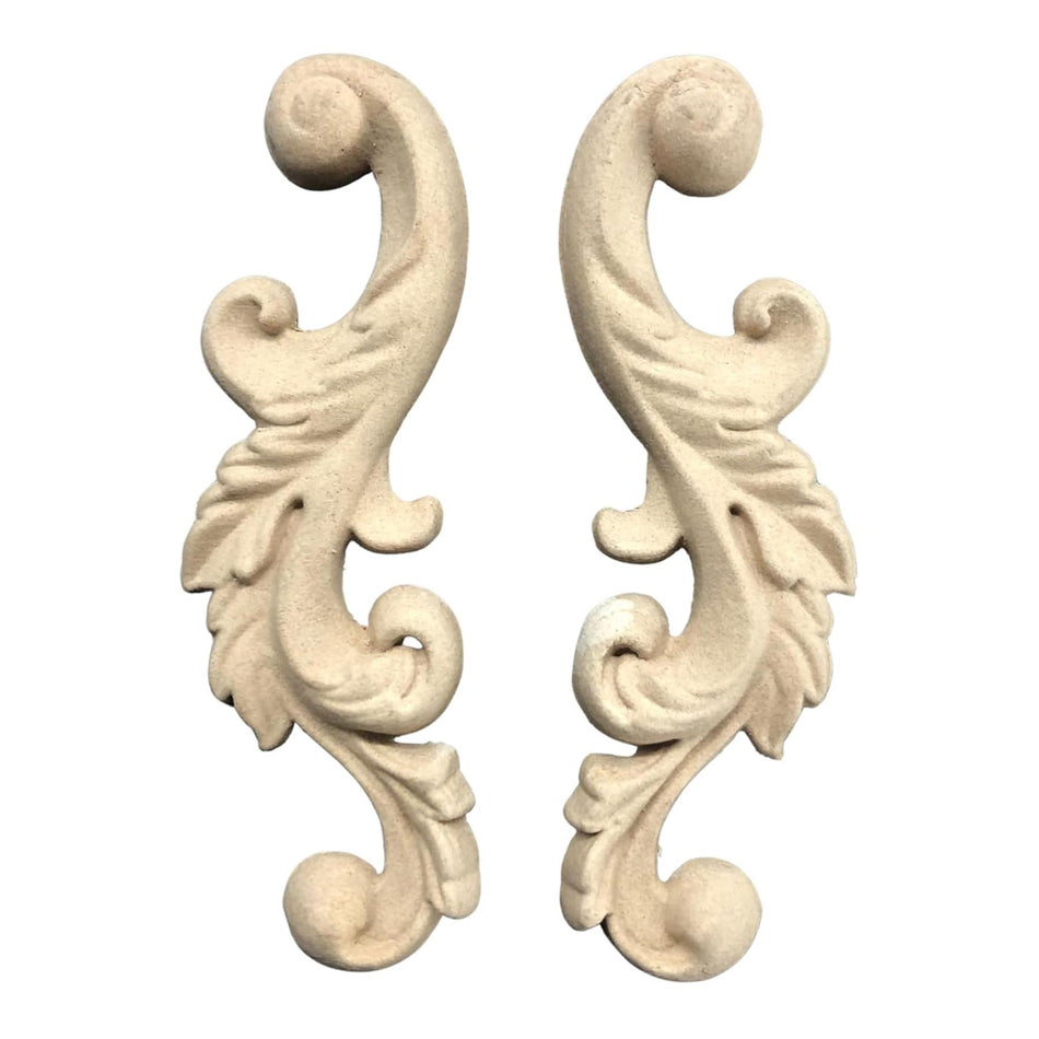 [WoodUBend] WUB2437 Scroll Pair Applique/Moulding - 105x35mm