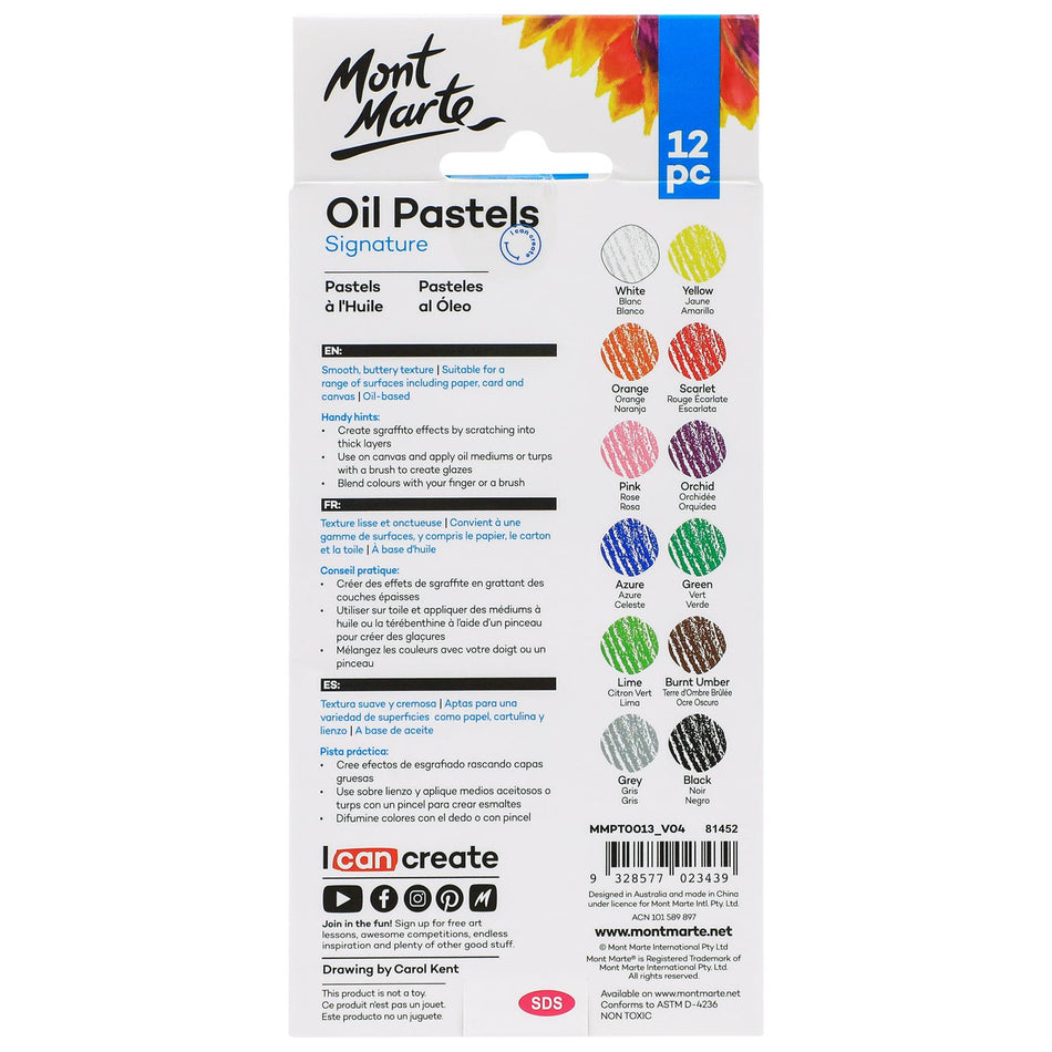 MMPT0013 Oil Pastels - Set of 12