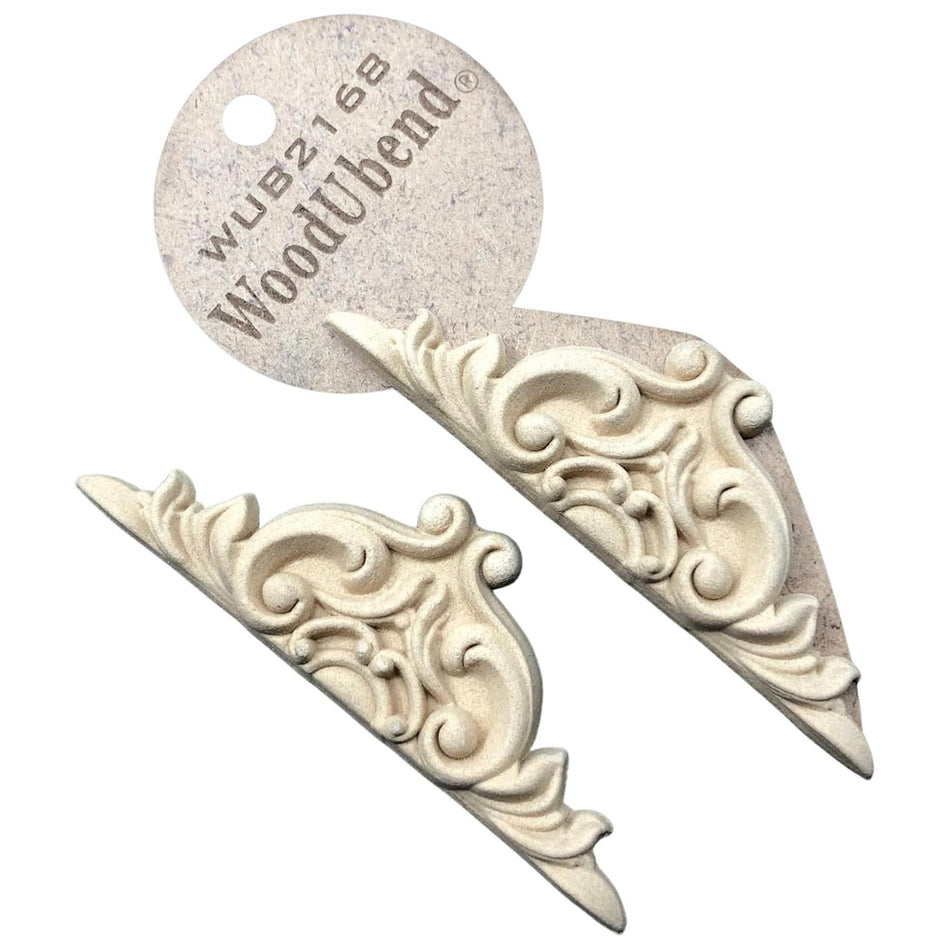 [WoodUBend] WUB2168 Pediment Applique/Moulding - 105x35mm