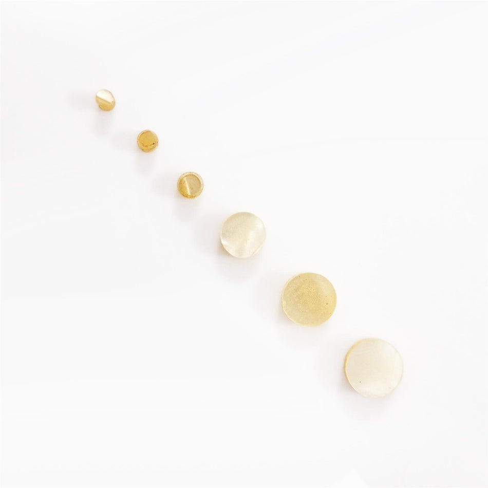 Cream Vintage Pearloid Celluloid Dot Inlays - 6mm, Pack of 20, Circle