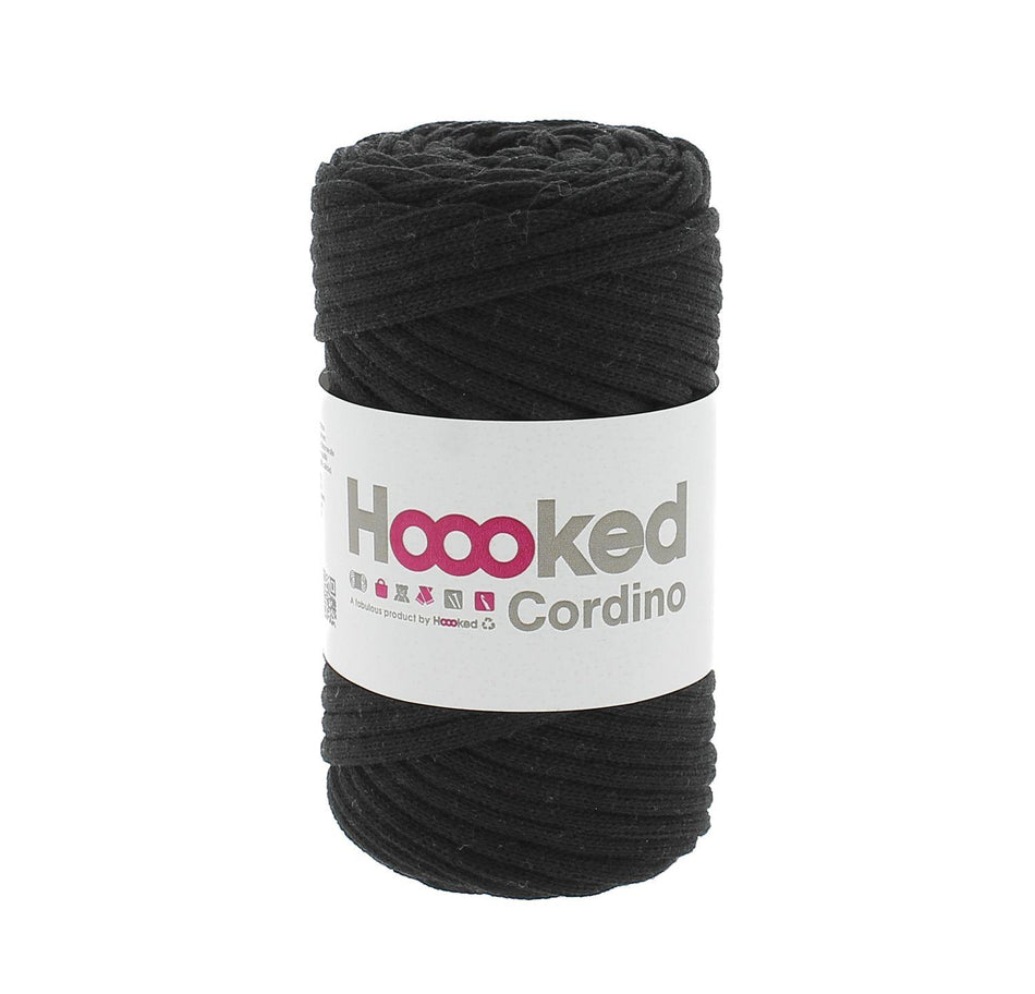 CORD26 Cordino Night Black Cotton Macrame Cord - 54M, 150g