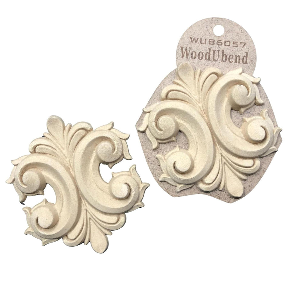 [WoodUBend] WUB6057 Florette Applique/Moulding - 100x108mm