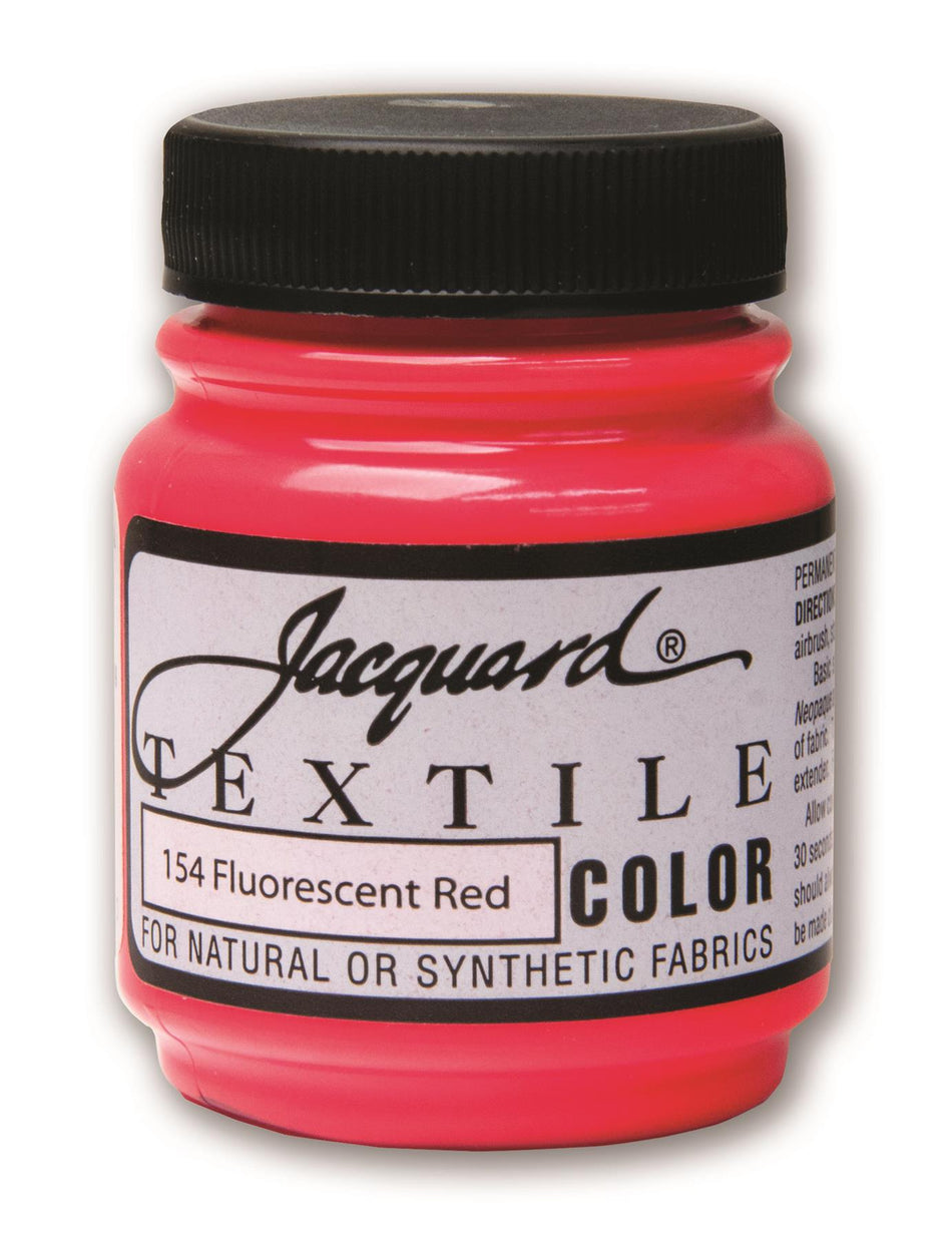 JAC1154 Fluorescent 154 Red Textile Color Paint - 2.25 fl oz