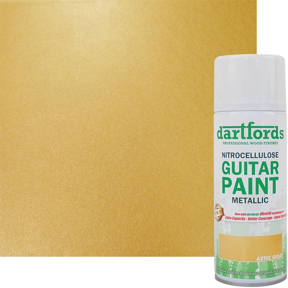 Aztec Gold Metallic Nitrocellulose Guitar Paint - 400ml Aerosol