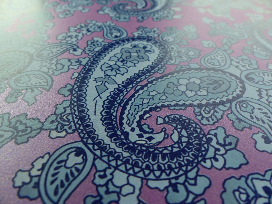 Purple Backed Blue Paisley Paper Guitar Body Decal - 420x295mm