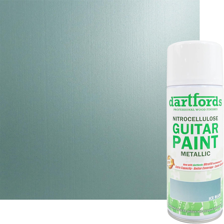 Ice Blue Metallic Nitrocellulose Guitar Paint - 400ml Aerosol