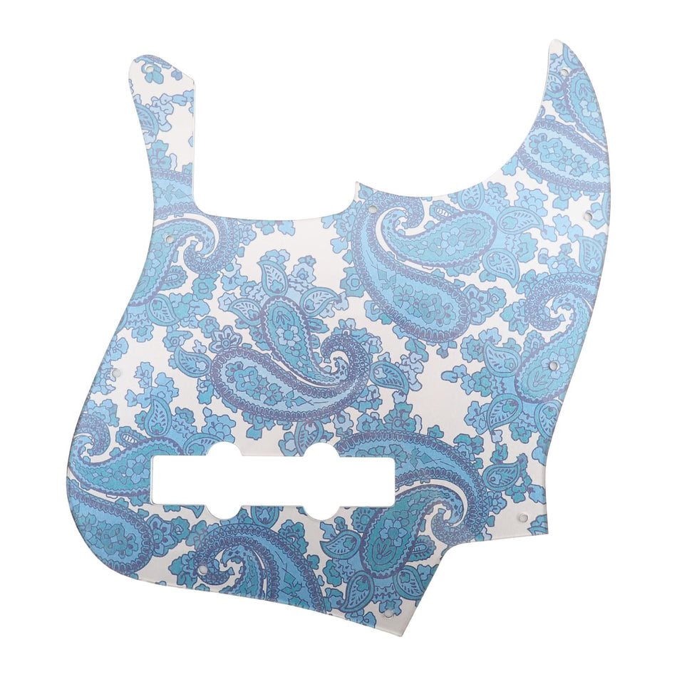 Silver Backed Blue Paisley Acrylic Jazz Bass Guitar Pickguard
