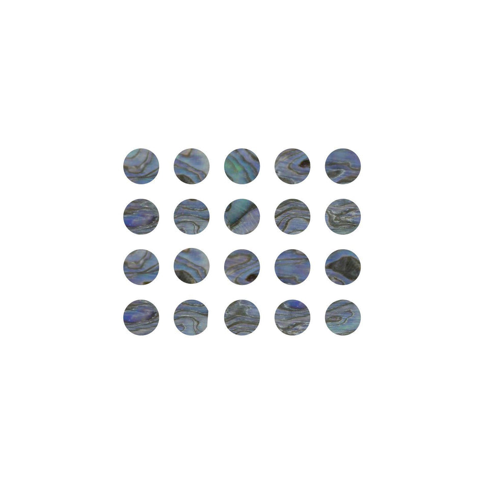 Paua Abalone Dot Inlays - 14.2mm, 9/16 In, Pack of 20, Circle