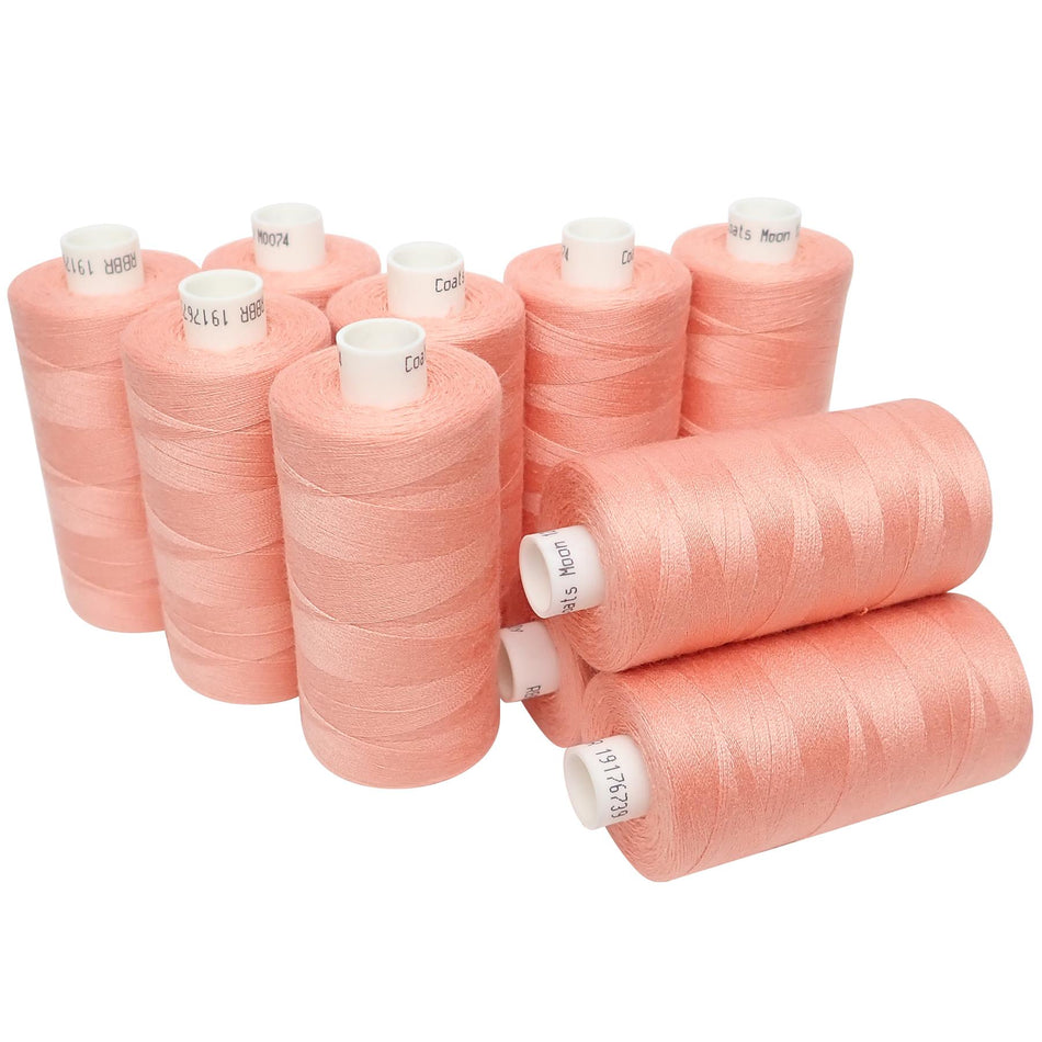 M007410 Peach Spun Polyester Sewing Thread - 1000M, Pack of 10