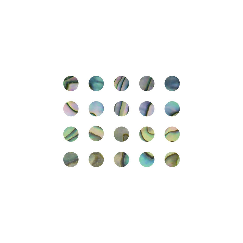 Green Abalone Dot Inlays - 12mm, Pack of 20, Circle