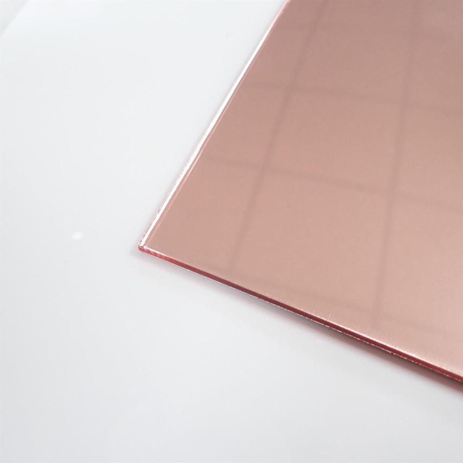 Rose Gold Mirror Extruded Acrylic Sheet (3mm thick)