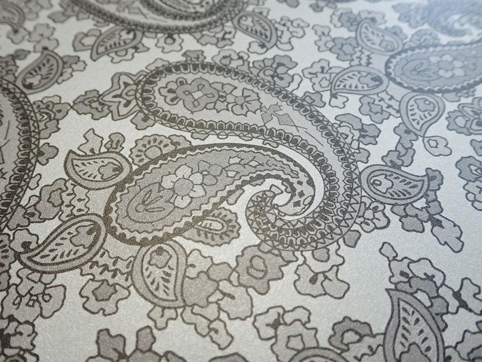 Silver Backed Black Paisley Paper Guitar Body Decal - 590x420mm