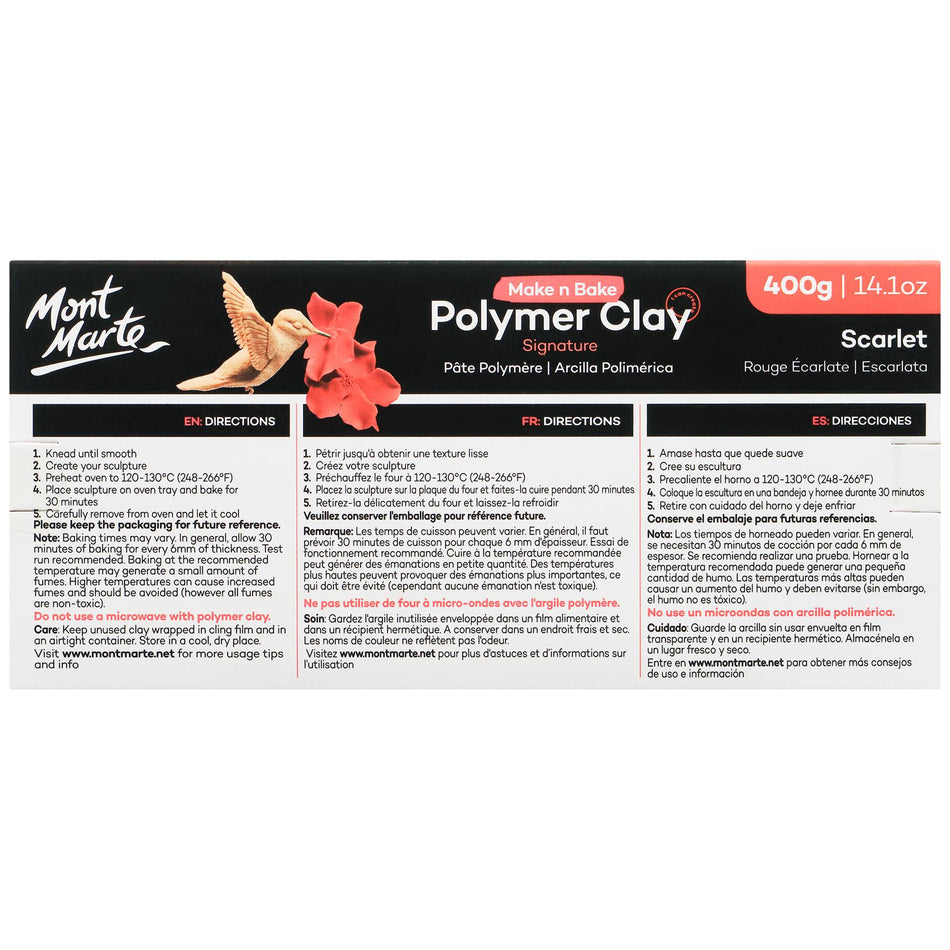 MMSP6404 Scarlet Make N Bake Polymer Clay - 400g
