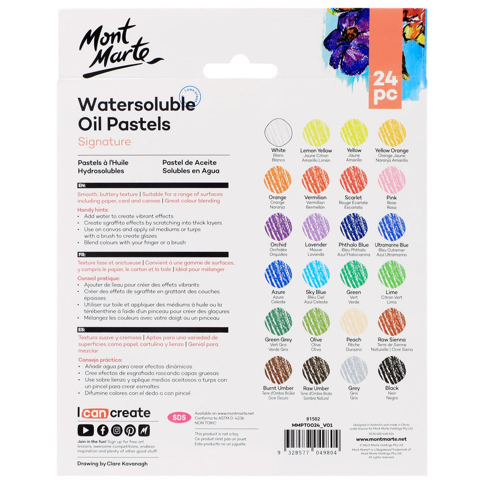 MMPT0024 Watersoluable Oil Pastels - Set of 24