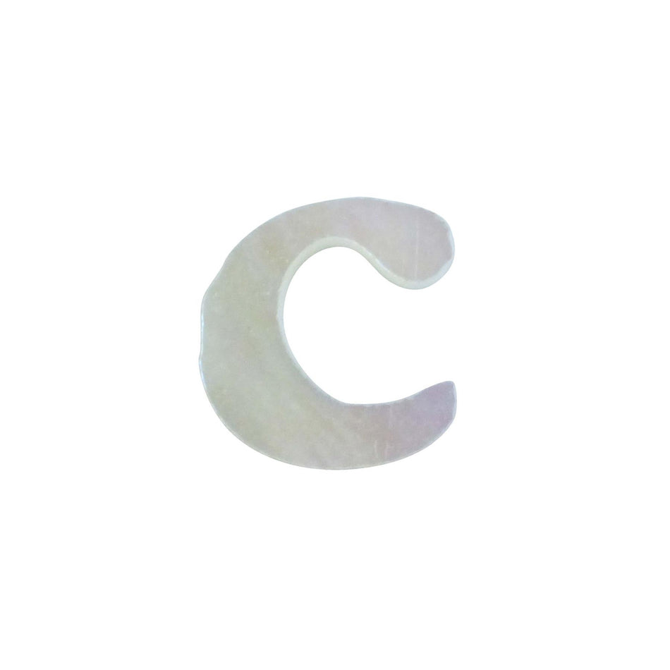 White Mother of Pearl Level 14 Druid Letter Inlay Lower Case C - ~15mm, Lower Case C