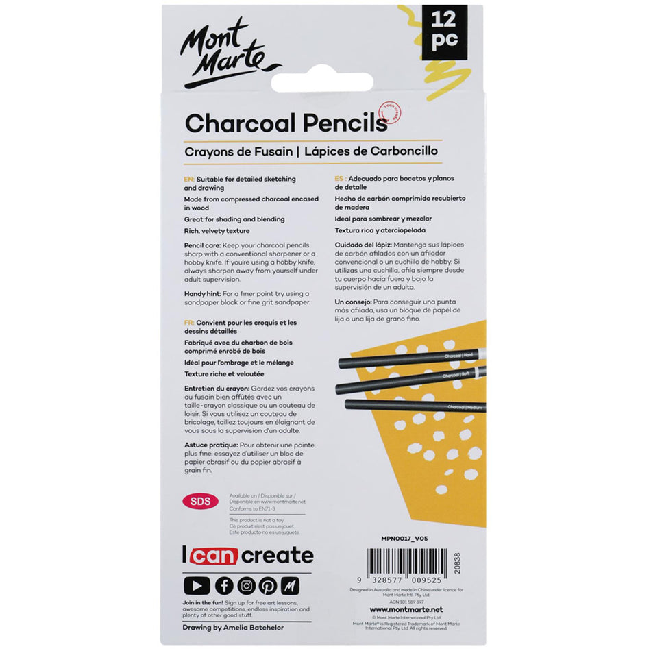 MPN0017 Charcoal Pencils - Set of 12
