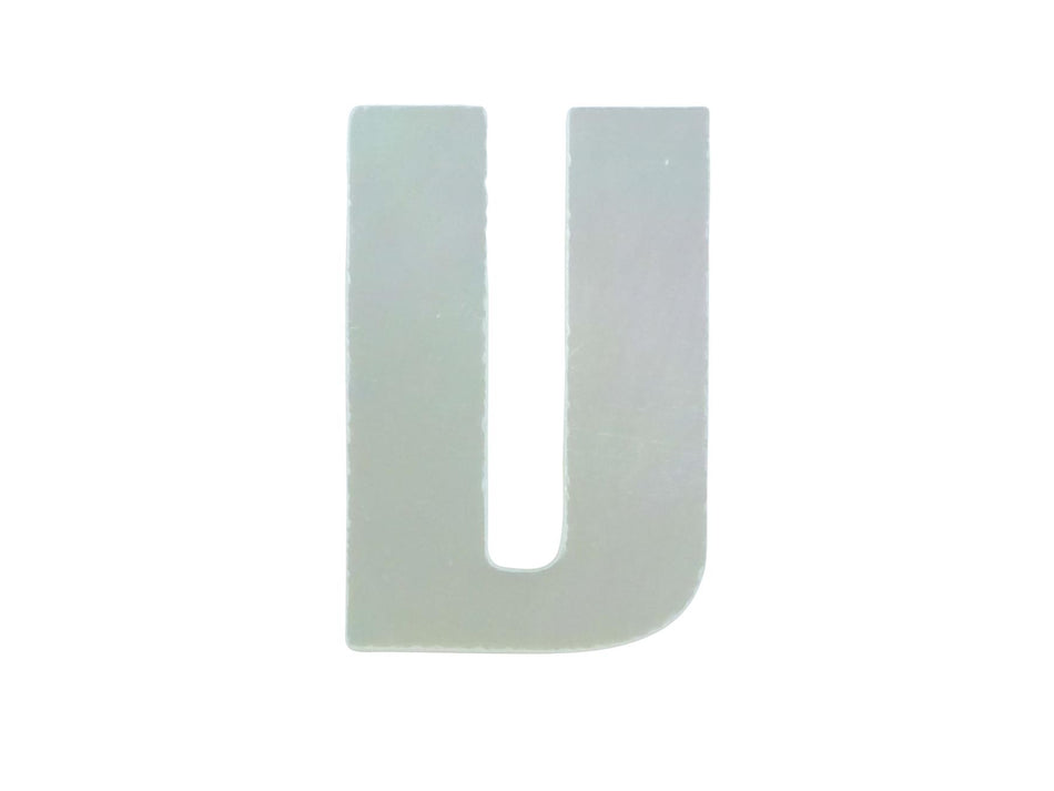 White Mother of Pearl Erte Letter Inlay Upper Case V - ~15mm, Upper Case V