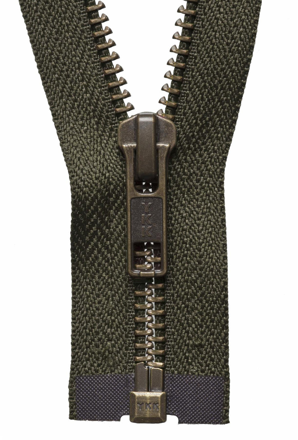 Khaki Strong Metal Tooth Open End Zip - 66Cm