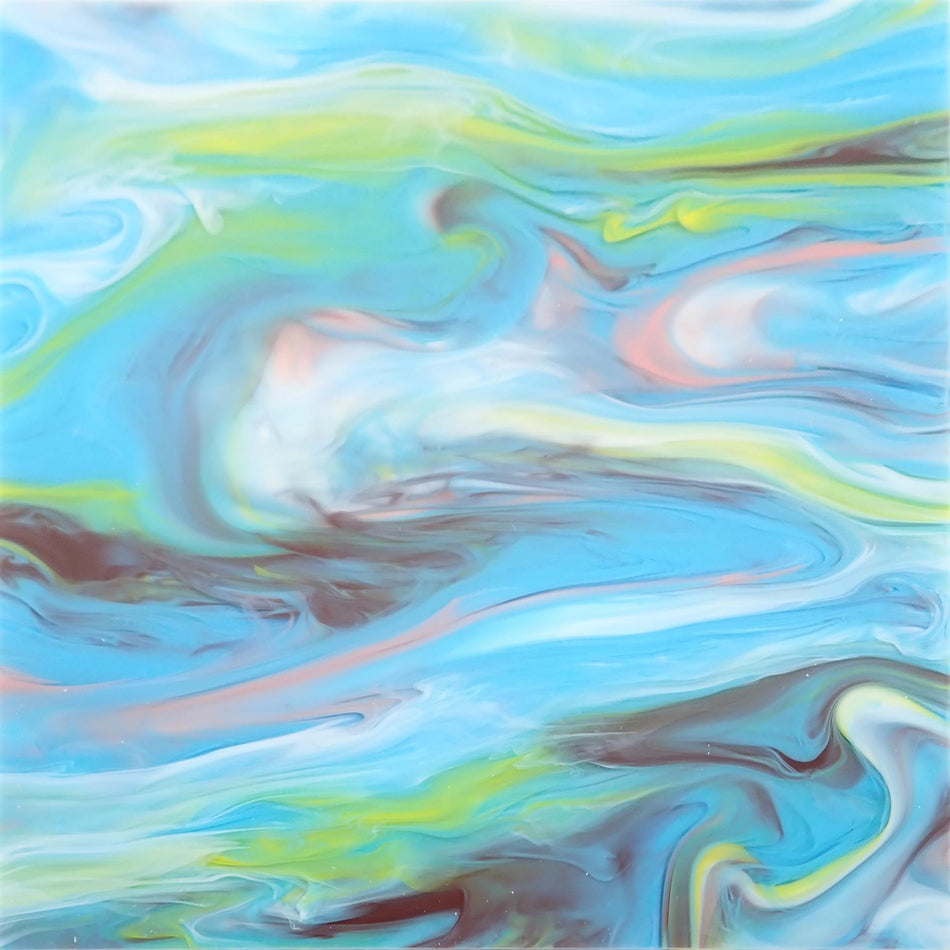 Mixed Blue Smoky Cast Acrylic Sheet (3mm thick)