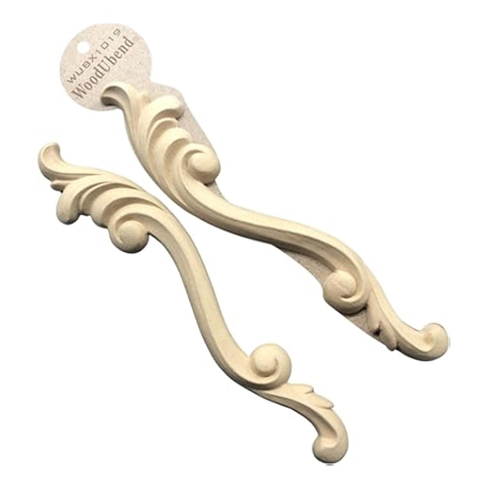 [WoodUBend] WUBX1019 Scroll Pair Applique/Moulding - 255x55mm