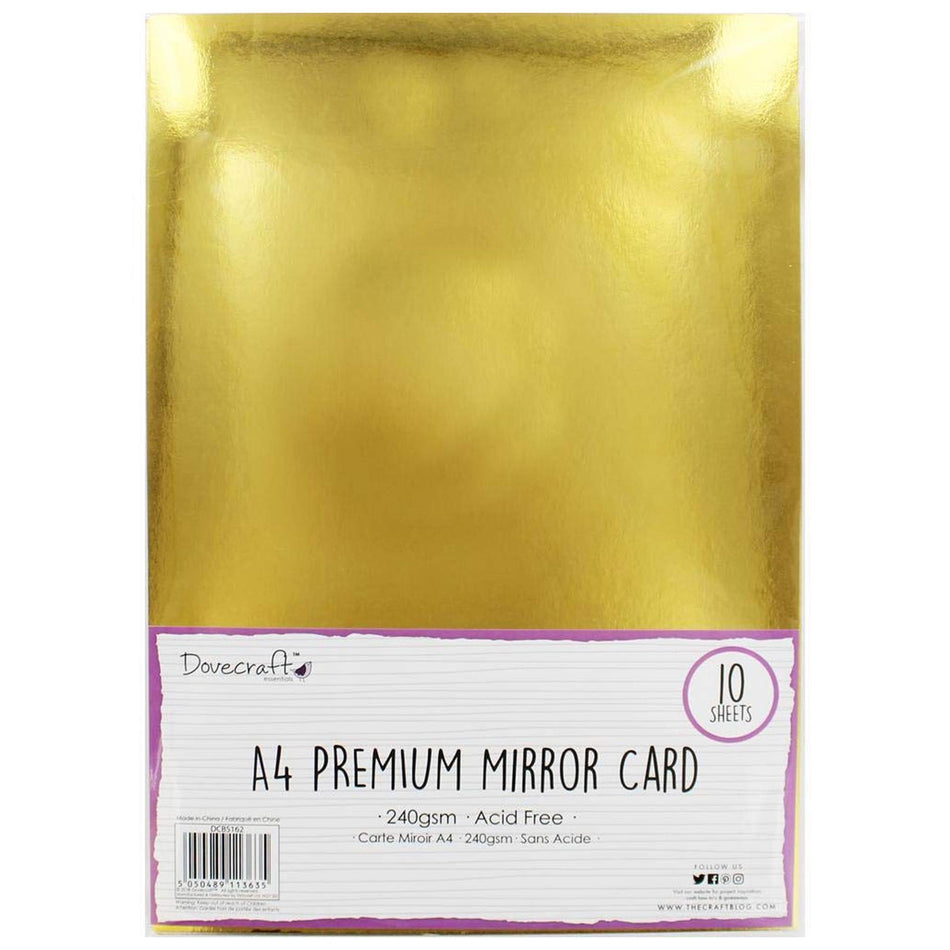 Essentials Gold Mirror Card - A4, Pack of 10