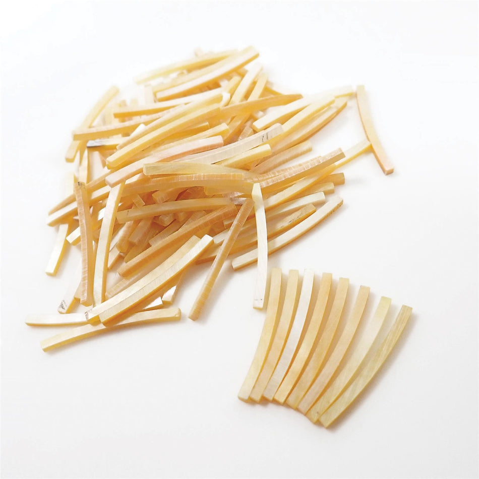 Gold Mother of Pearl Curved Guitar Purfling - 15.8x1.6mm, 76.2mm Inside Diameter