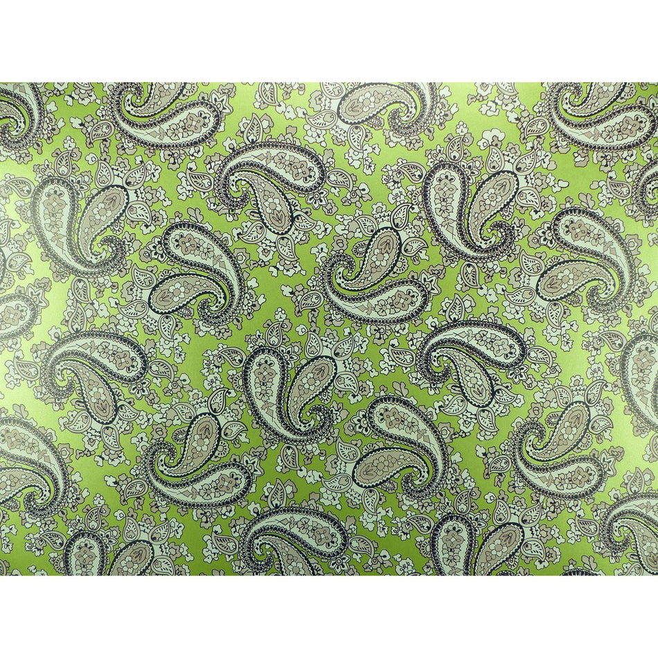 Moss Green Backed Black and White Paisley Paper Guitar Body Decal - 420x295mm